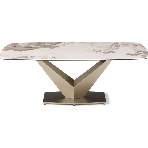 Pandora Coffee Table in Multicolor Gloss Ceramic & Bronze